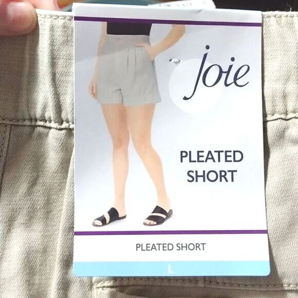 Joie Rainey Day Pleated Ultra High Rise Linen Shorts Large (12/ 14) NWT - Picture 2 of 15